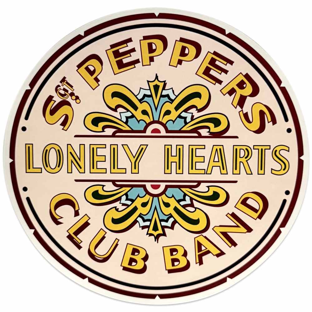 The Beatles - Sgt Pepper Drum Sticker - Roze/Multicolours